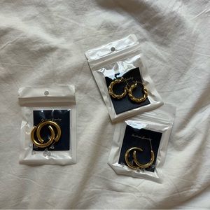 New Gold Hoop Earrings Bundle of THREE!